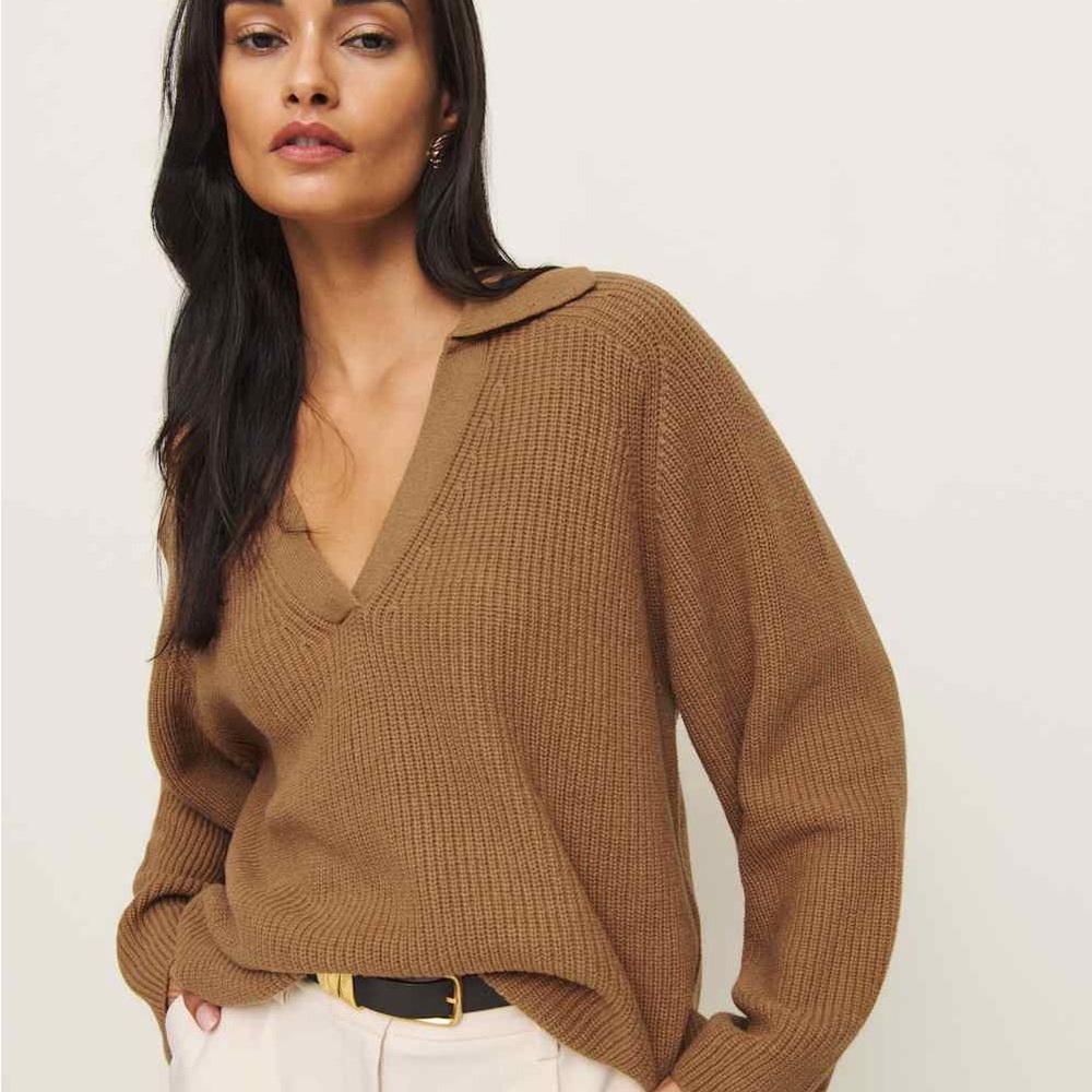 Reformation Camel Cowl Neck Sweater - Picture 3 of 3